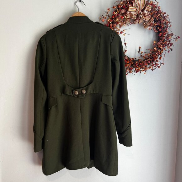 Steve Madden Womens Mid-Length Military Jacket Size SMALL in Army Green - Picture 8 of 13